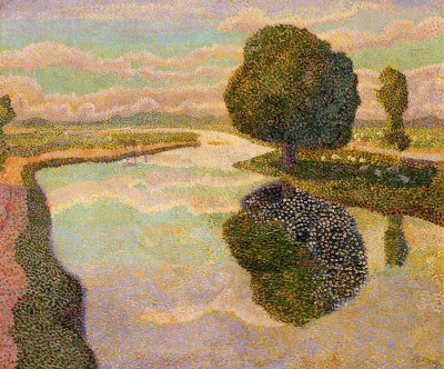 DMD-9-Jan_Toorop-Landschap_met_vaart Team tijdens workshop anders kijken in het museum.